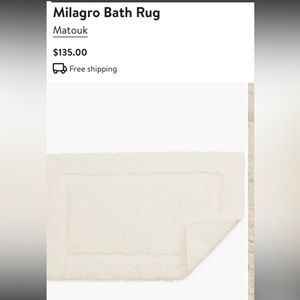 MATOUK Milagro Bath Rug 21” x 34” IVORY